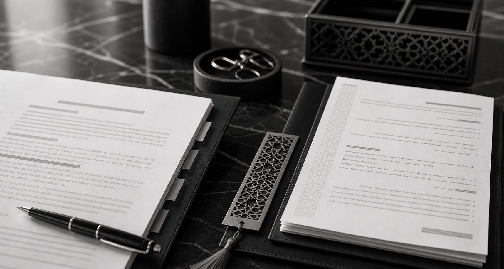 Formal bilingual document preparation with Arabic and English support materials